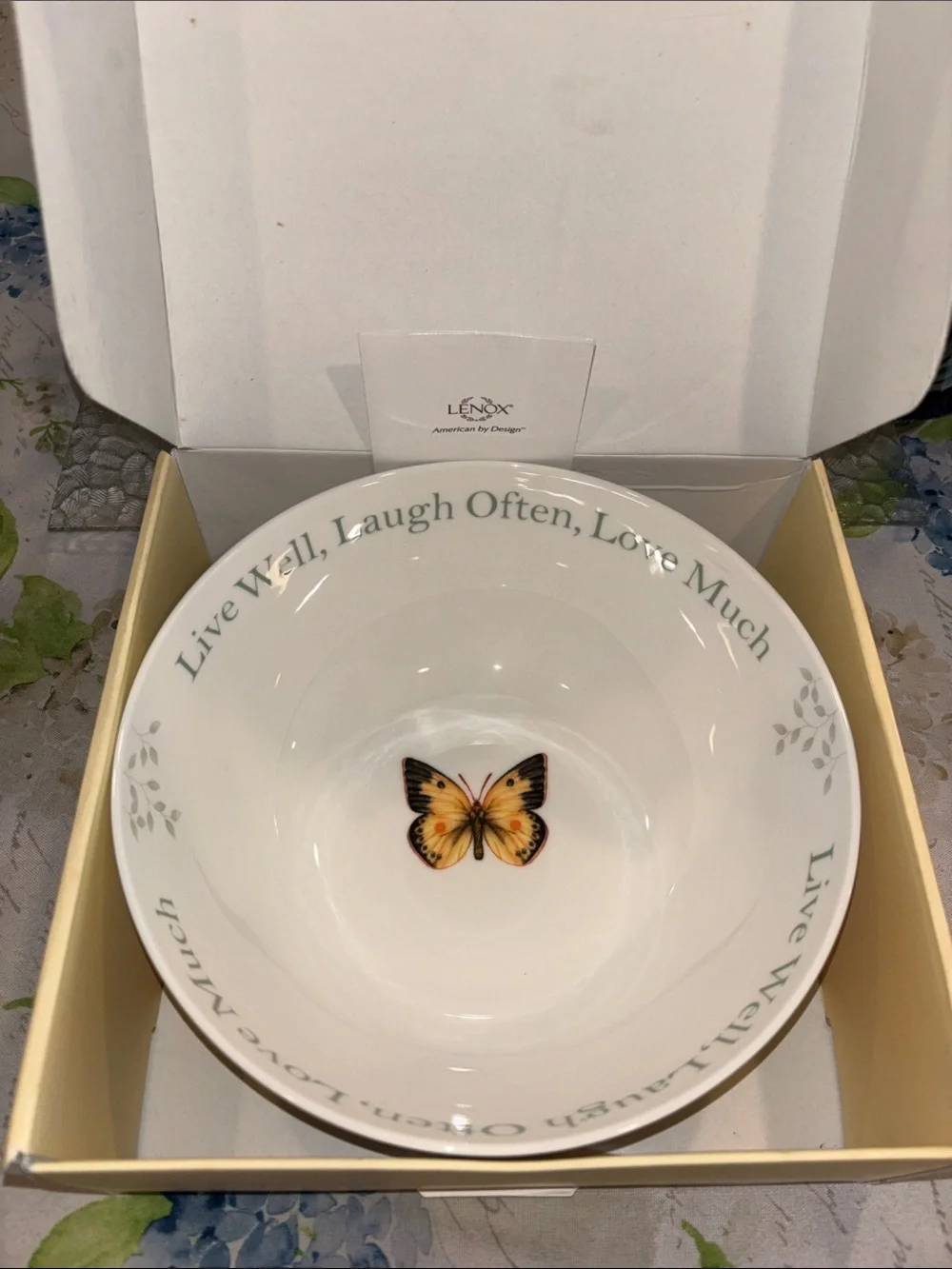 Lenox Butterfly Meadow Sentiment Serving Bowl- 68 oz.